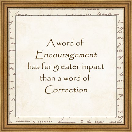 Framed word of Encouragement - square Print