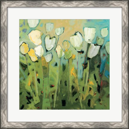 Framed White Tulips I Print