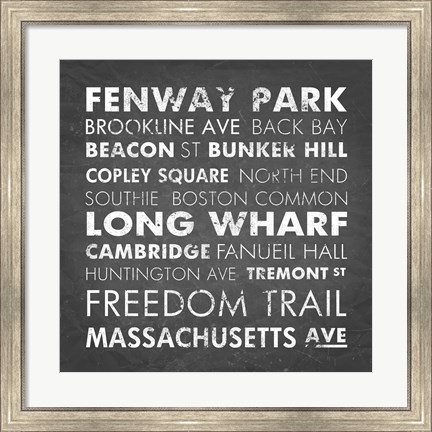 Framed Boston Cities Print