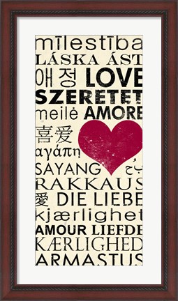 Framed Love Around the World with Red Boarder Print