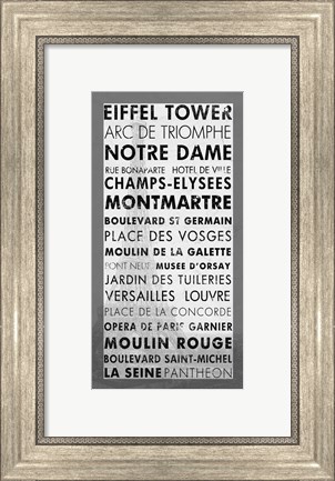 Framed Paris II - Gray Print