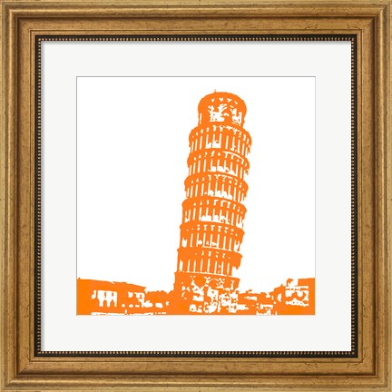 Framed Pisa in Orange Print