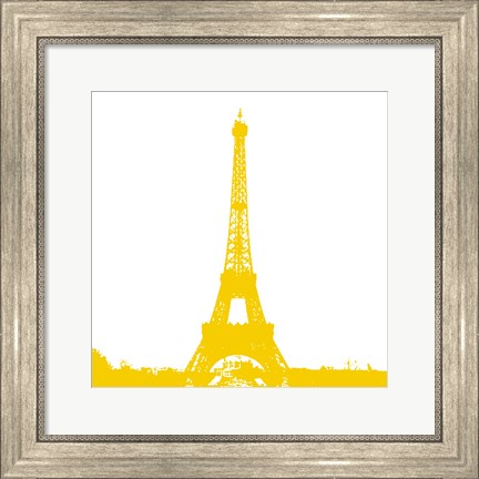 Framed Yellow Eiffel Tower Print