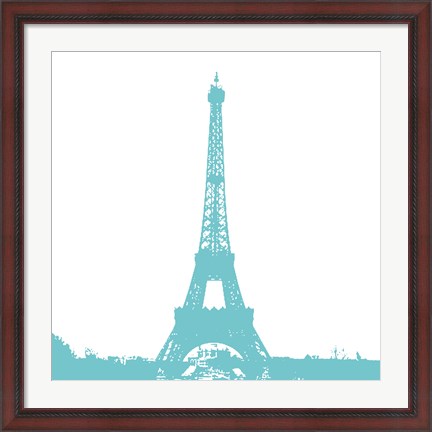 Framed Aqua Eiffel Tower Print