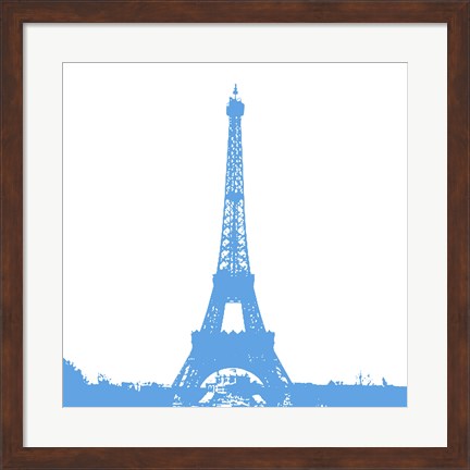 Framed Blue Eiffel Tower Print