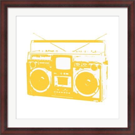 Framed Yellow Boom Box Print