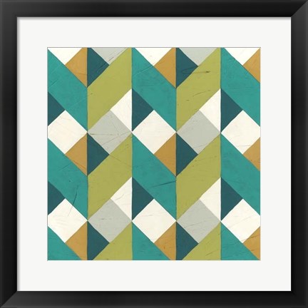 Framed Chevron Illusion II Print