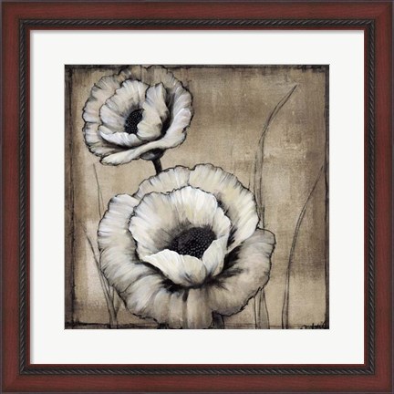 Framed Neutral Poppies II Print