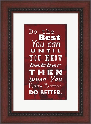 Framed Do the Best You Can Red Print