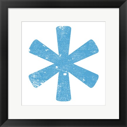 Framed Blue Asterisk Print