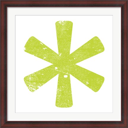 Framed Lime Asterisk Print