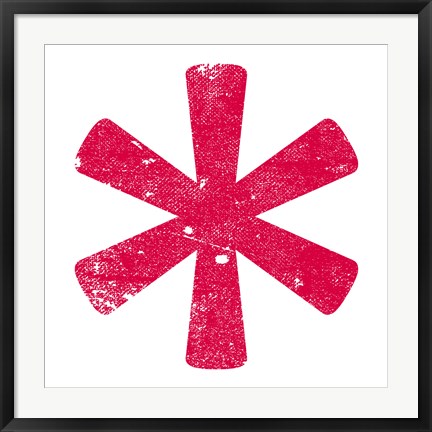 Framed Red Asterisk Print