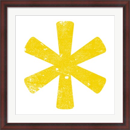 Framed Yellow Asterisk Print