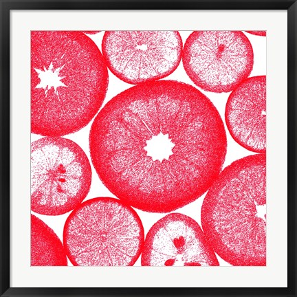 Framed Red Lemon Slices Print