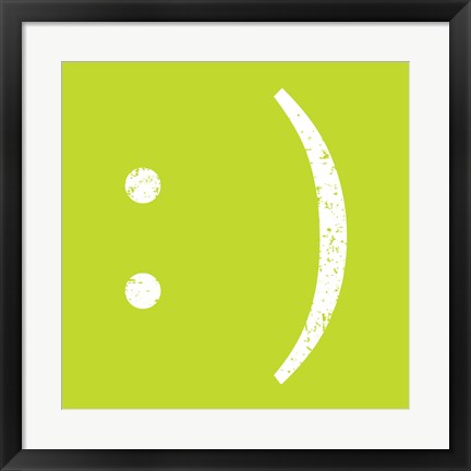 Framed Lime Smiley Print