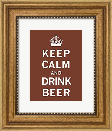 Framed Keep Calm and Drink Beer Print