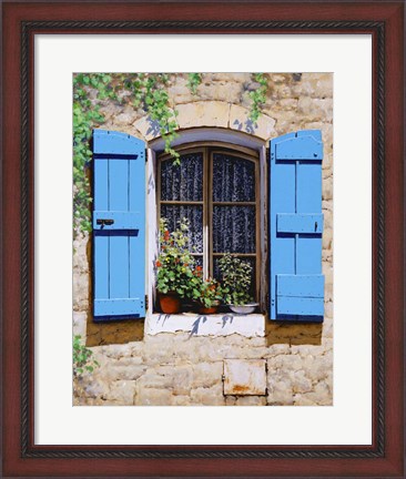 Framed Blue Shutters Print