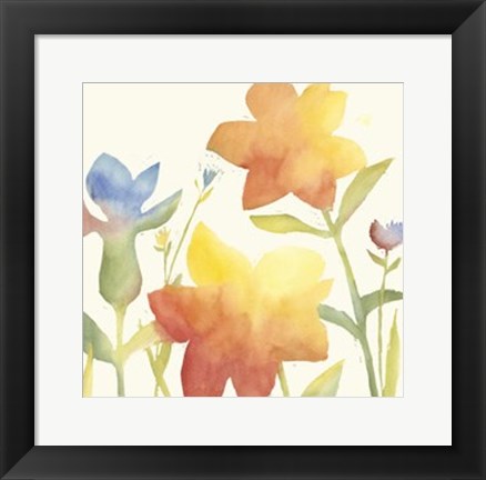 Framed Aquarelle Floral I Print