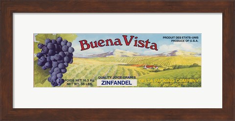 Framed 2-Up Vintage Wine Label I Print