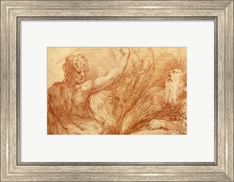 Framed Studies of Saints John the Baptist and Jerome Print