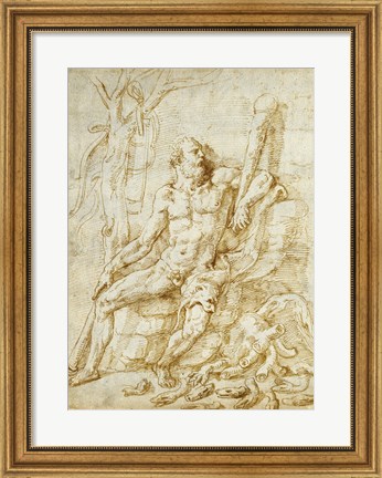 Framed Hercules Resting after Killing the Hydra Print