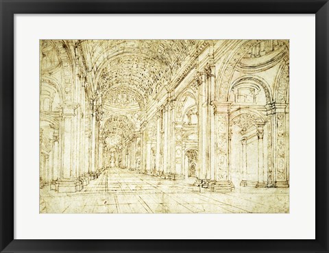 Framed Interior of Saint Peter&#39;s Basilica Print