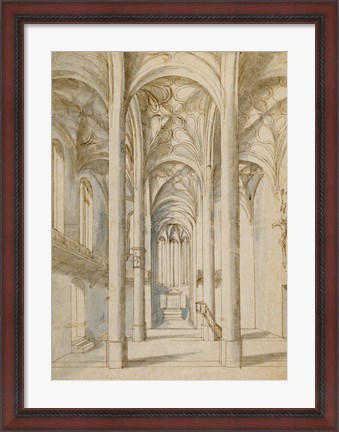 Framed Interior of a Gothic Church Print