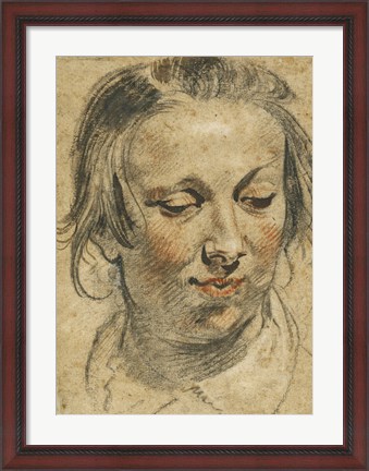 Framed Head of a Woman Print