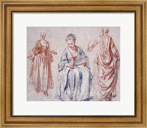 Framed Studies of Three Women Print