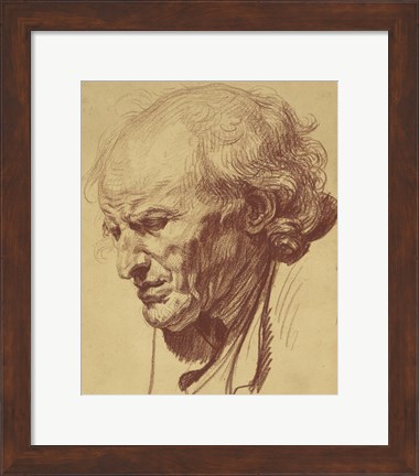 Framed Study of the Head of an Old Man Print