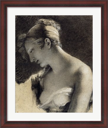 Framed Head of a Woman: Study for The Happy Mother Print