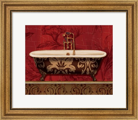 Framed Royal Red Bath I Print