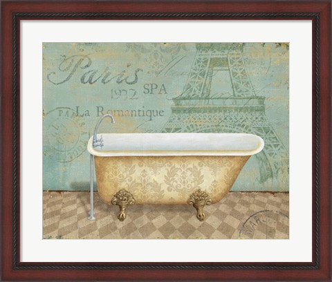 Framed Voyage Romantique Bath I Print