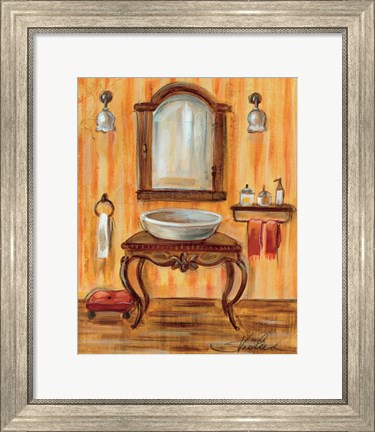 Framed Tuscan Bath II Print