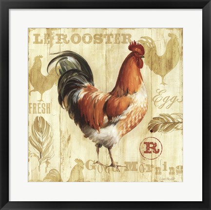 Framed Joli Rooster I Print