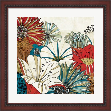 Framed Contemporary Garden I Print