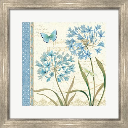 Framed Blue Melody III Print