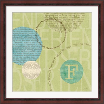 Framed Circle of Words - Friends Print