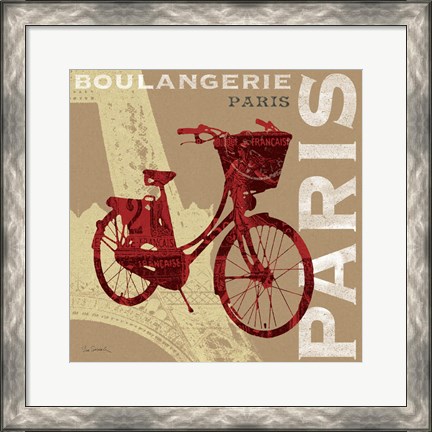 Framed Cycling in Paris Print