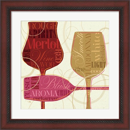 Framed Colorful Wine I Print