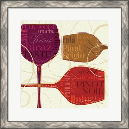 Framed Colorful Wine II Print