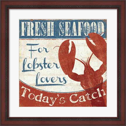 Framed Fresh Seafood I Print