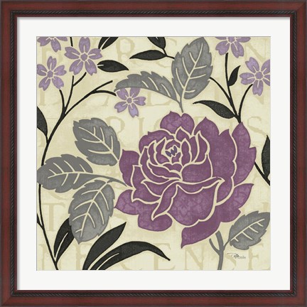 Framed Perfect Petals II Lavender Print