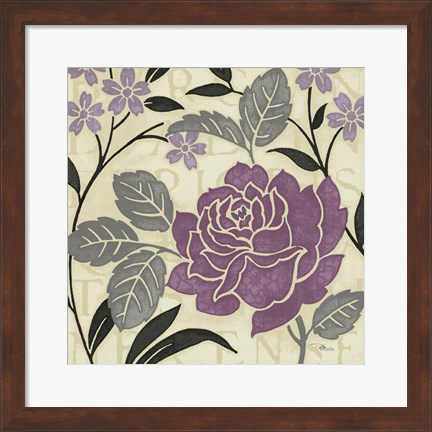 Framed Perfect Petals II Lavender Print