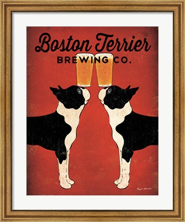 Framed Boston Terrier Brewing Co. Print