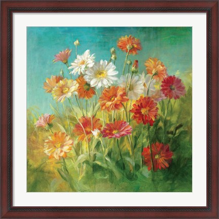 Framed Painted Daisies Print