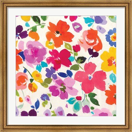 Framed Bright Florals  I Print