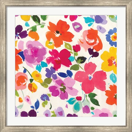 Framed Bright Florals  I Print