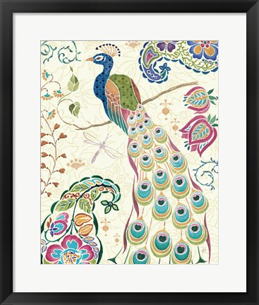 Framed Peacock Fantasy III Print