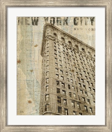 Framed Vintage NY Flat Iron Print